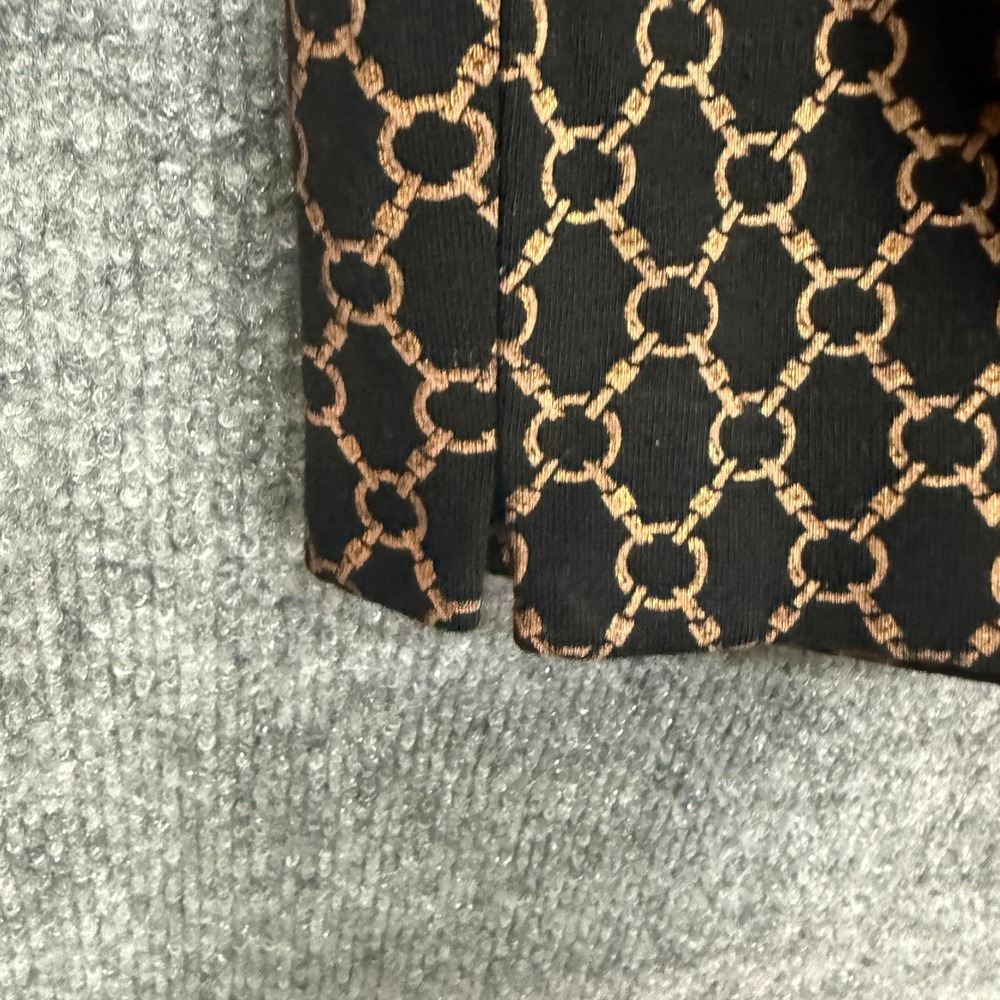 Chicos Pants 3 Women 16 Black Gold Geometric Chain Print Cropped Pull On Stretch - Picture 3 of 15